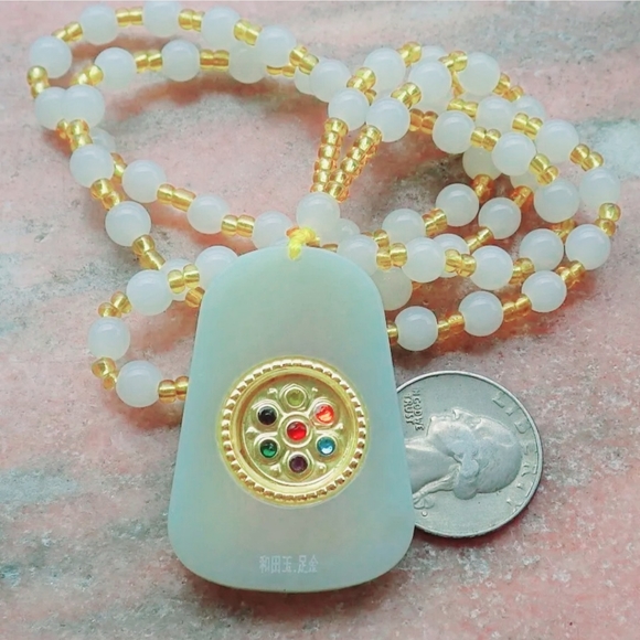 Certified 24K Yellow Gold Filled Hetian Nephrite Natural Jade Phoenix. - Picture 5 of 6